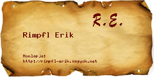 Rimpfl Erik névjegykártya